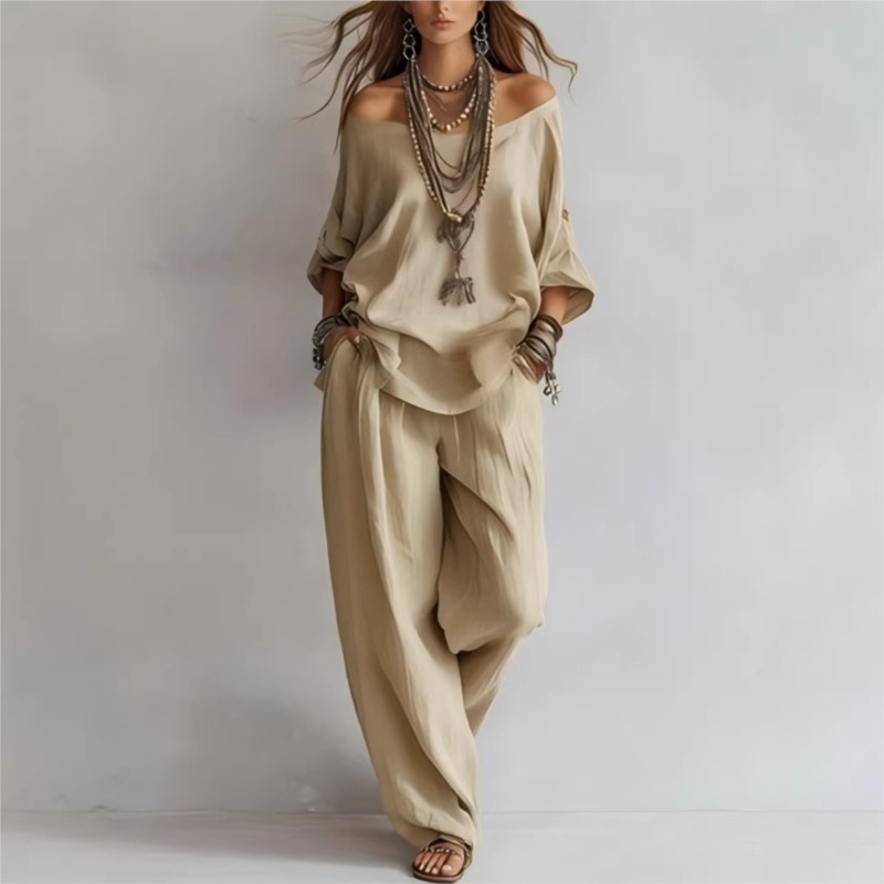 Damski dwuczęściowy komplet: b – Linen Pant Wide recenzja i cena