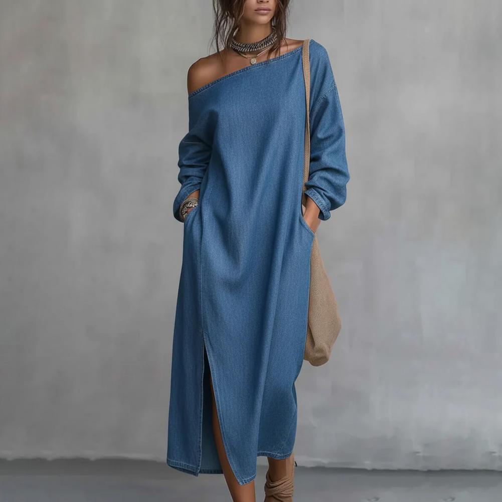 Długa sukienka maxi damska z j – Linen Dress Wrap recenzja i cena