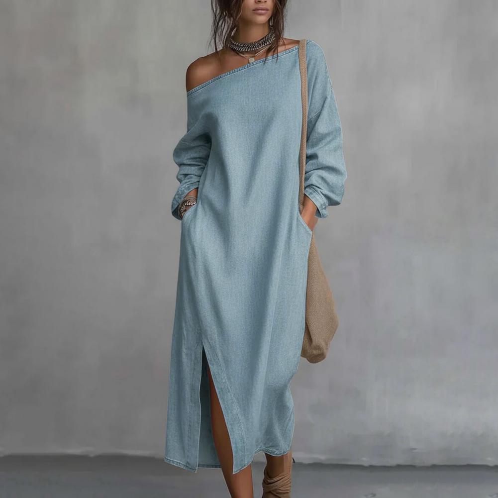 Długa sukienka maxi damska z j – Linen Dress Wrap recenzja i cena