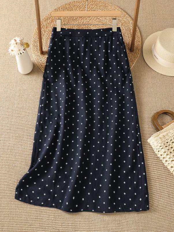 Długa spódnica midi z wysokim  – Midi Skirt Floral recenzja i cena