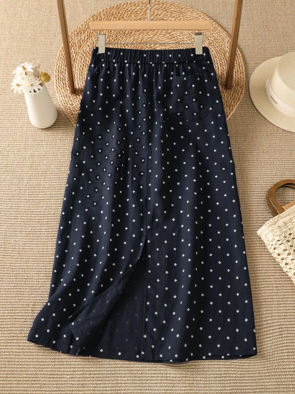 Długa spódnica midi z wysokim  – Midi Skirt Floral recenzja i cena