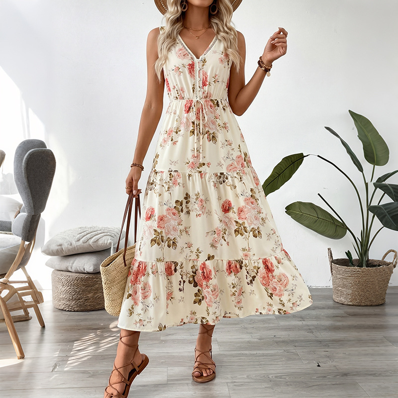 Damska sukienka midi bez rękaw – Midi Skirt Floral recenzja i cena
