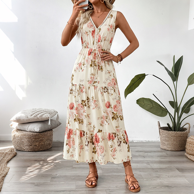 Damska sukienka midi bez rękaw – Midi Skirt Floral recenzja i cena