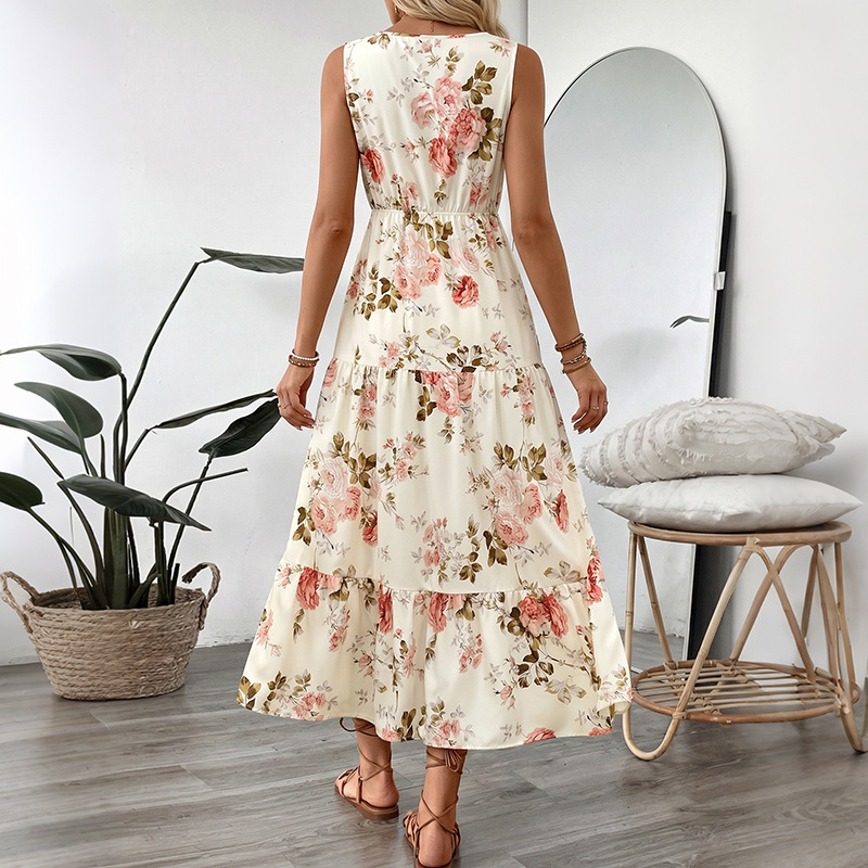 Damska sukienka midi bez rękaw – Midi Skirt Floral recenzja i cena
