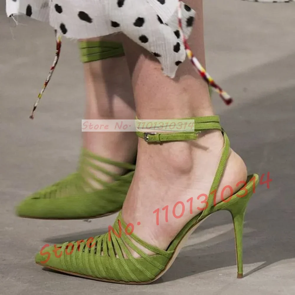 Zielone wegańskie zamszowe san – Sandal Strappy Heeled recenzja i cena